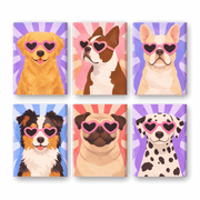 Playful Pups in Pop Art Style - Paint by Numbers Kit