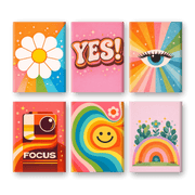 Retro Joy: Colorful Mini Art - Paint by Numbers Kit