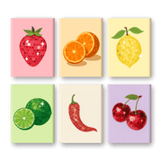 6 Mini Paintings - Vibrant Fruit Collection - Paint by Numbers Kit