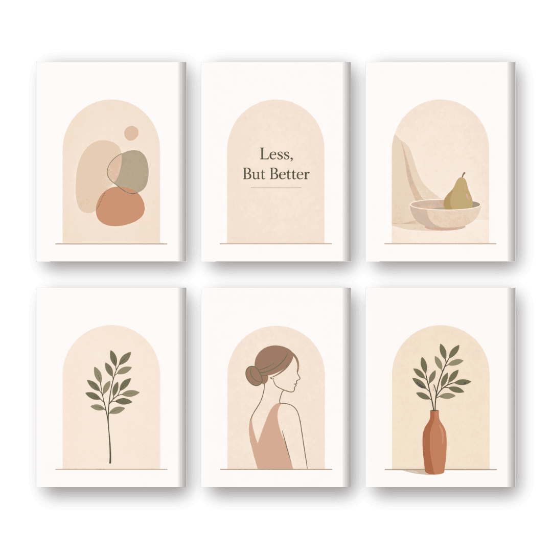 6 Mini Paintings - Simple Elegance - Paint by Numbers Kit