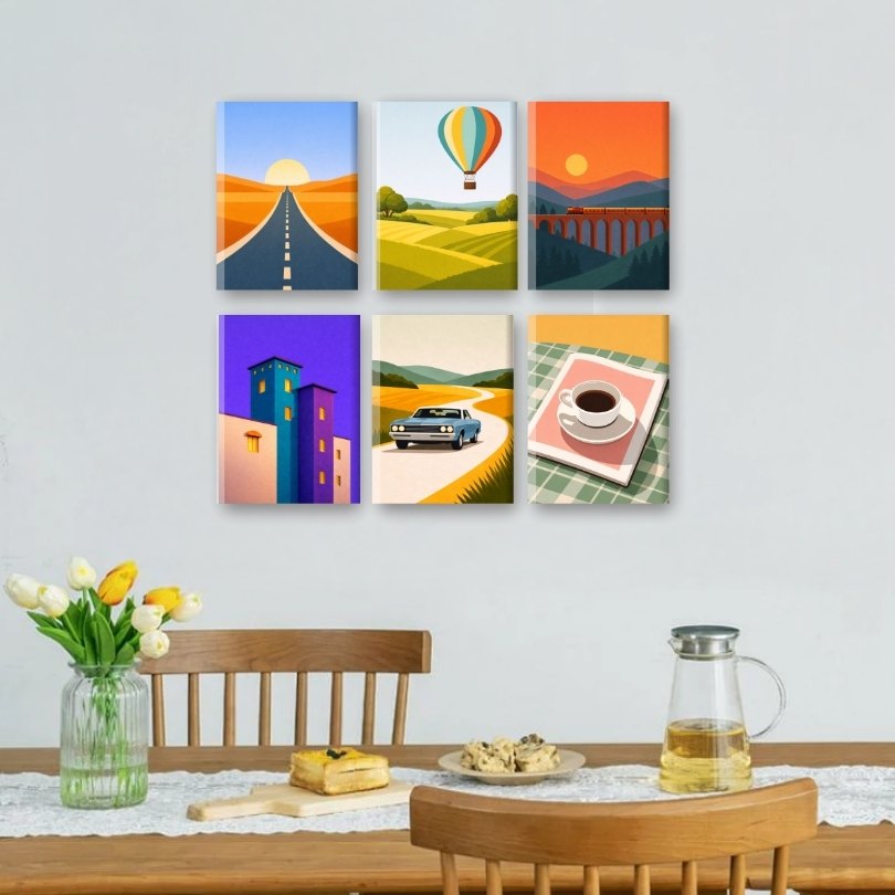 6 Mini Paintings - Sunset Dreams Set - Detail 2
