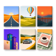 6 Mini Paintings - Sunset Dreams Set - Paint by Numbers Kit