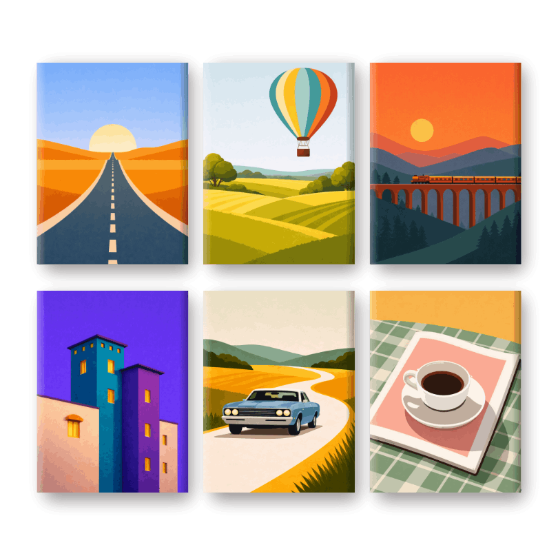 6 Mini Paintings - Sunset Dreams Set - Paint by Numbers Kit