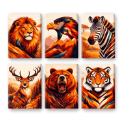 6 Mini Paintings - Wilderness Safari - Paint by Numbers Kit