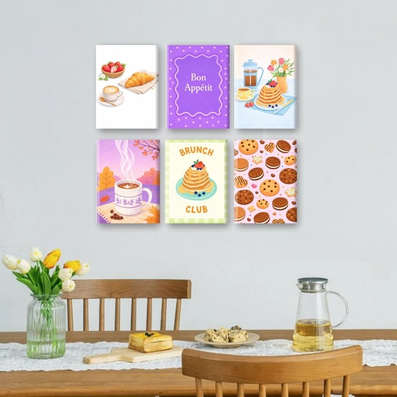 6 Mini Paintings - Breakfast Bliss Set - Detail 2