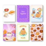 6 Mini Paintings - Breakfast Bliss Set - Paint by Numbers Kit