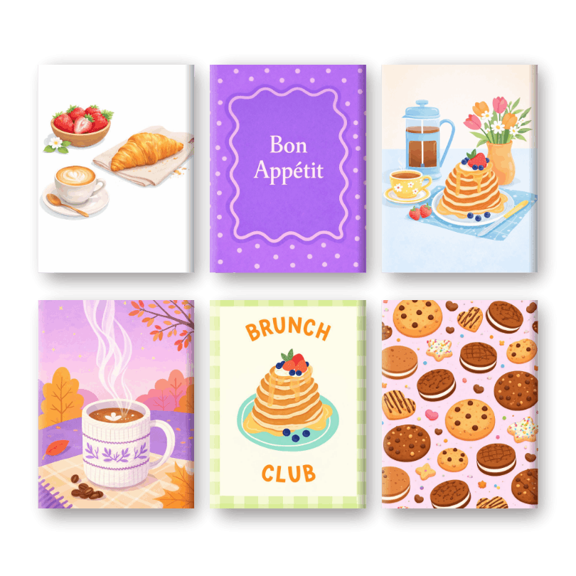 6 Mini Paintings - Breakfast Bliss Set - Paint by Numbers Kit