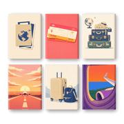 6 Mini Paintings - Wanderlust Journey Set - Paint by Numbers Kit