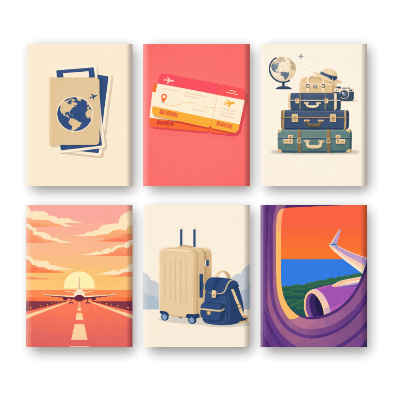 6 Mini Paintings - Wanderlust Journey Set - Paint by Numbers Kit