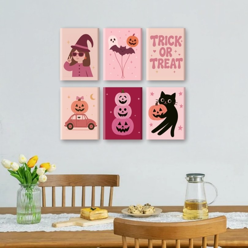 Pumpkin & Pink Mini Paintings - Detail 2