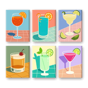 Tropical Cheers: Mini Cocktail Art - Paint by Numbers Kit
