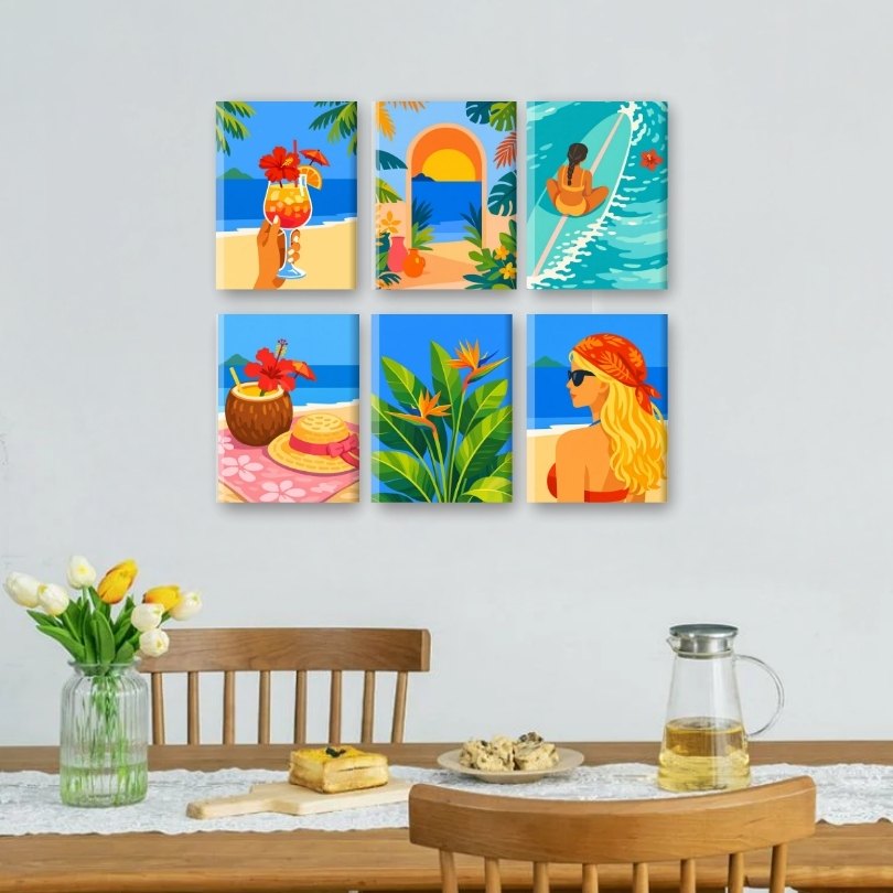Tropical Beach Bliss: Mini Paintings - Detail 2