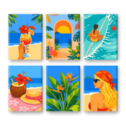 Tropical Beach Bliss: Mini Paintings - Paint by Numbers Kit