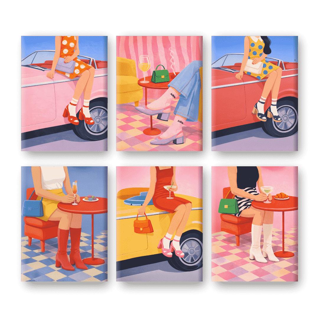 Vintage Glamour & Speedsters Mini Set - Paint by Numbers Kit