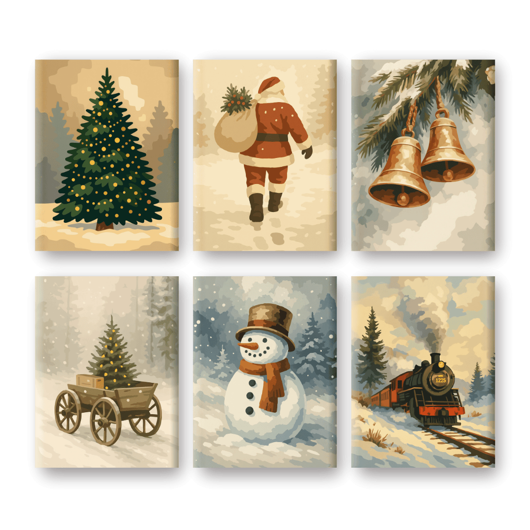 Vintage Christmas Charm Set - Paint by Numbers Kit