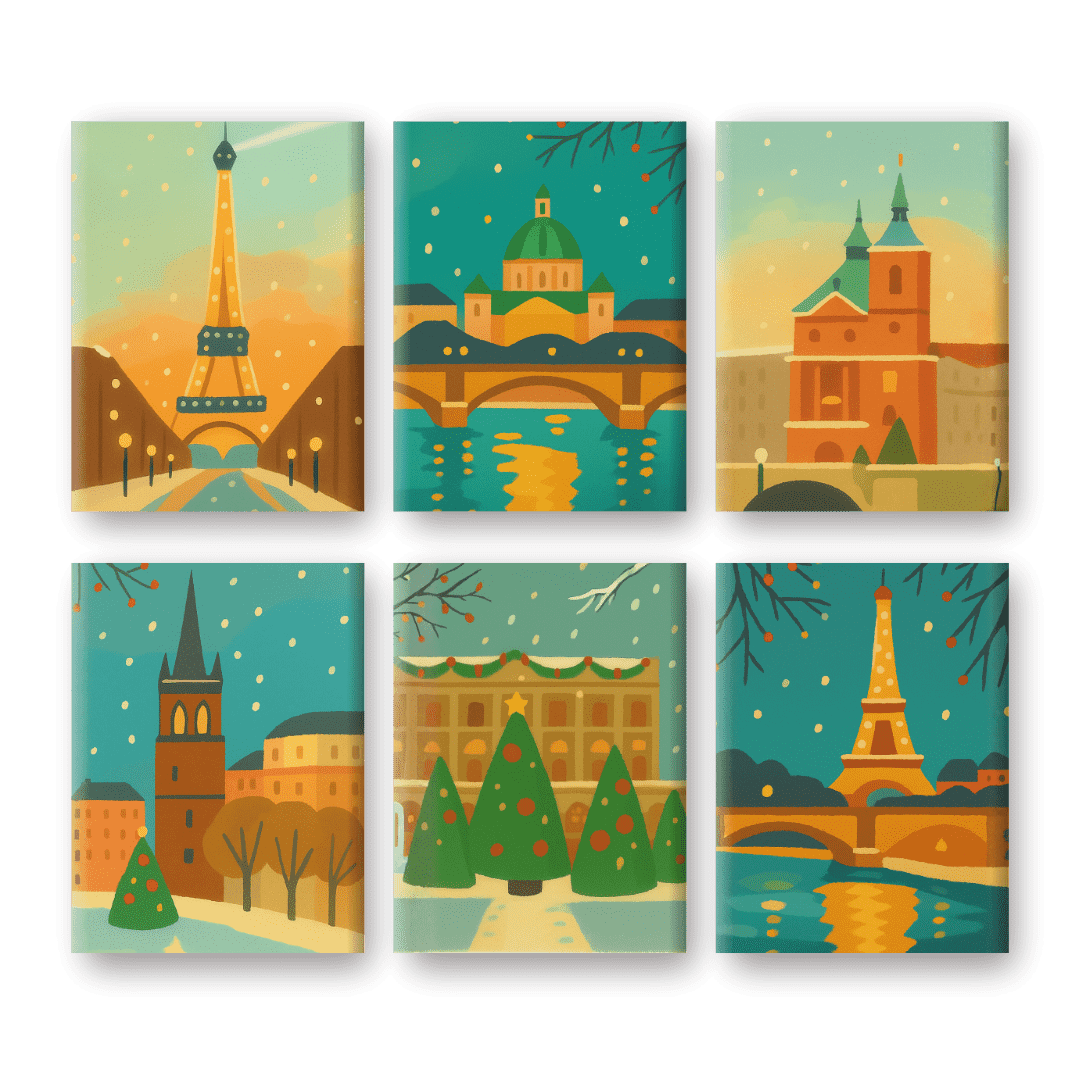 Winter Cityscape Wonders - Paint by Numbers Kit