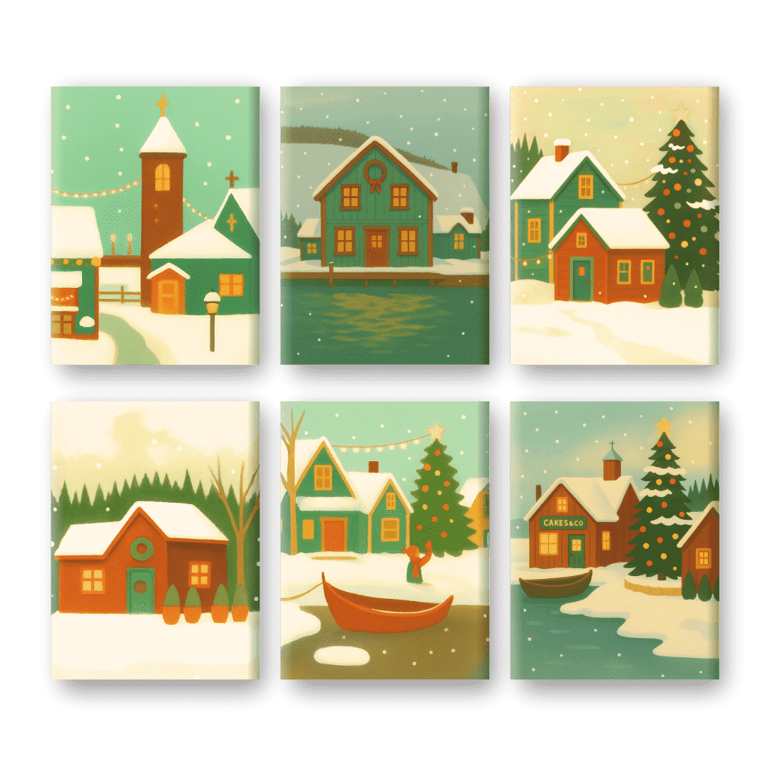 Snowy Village Bliss - Paint by Numbers Kit