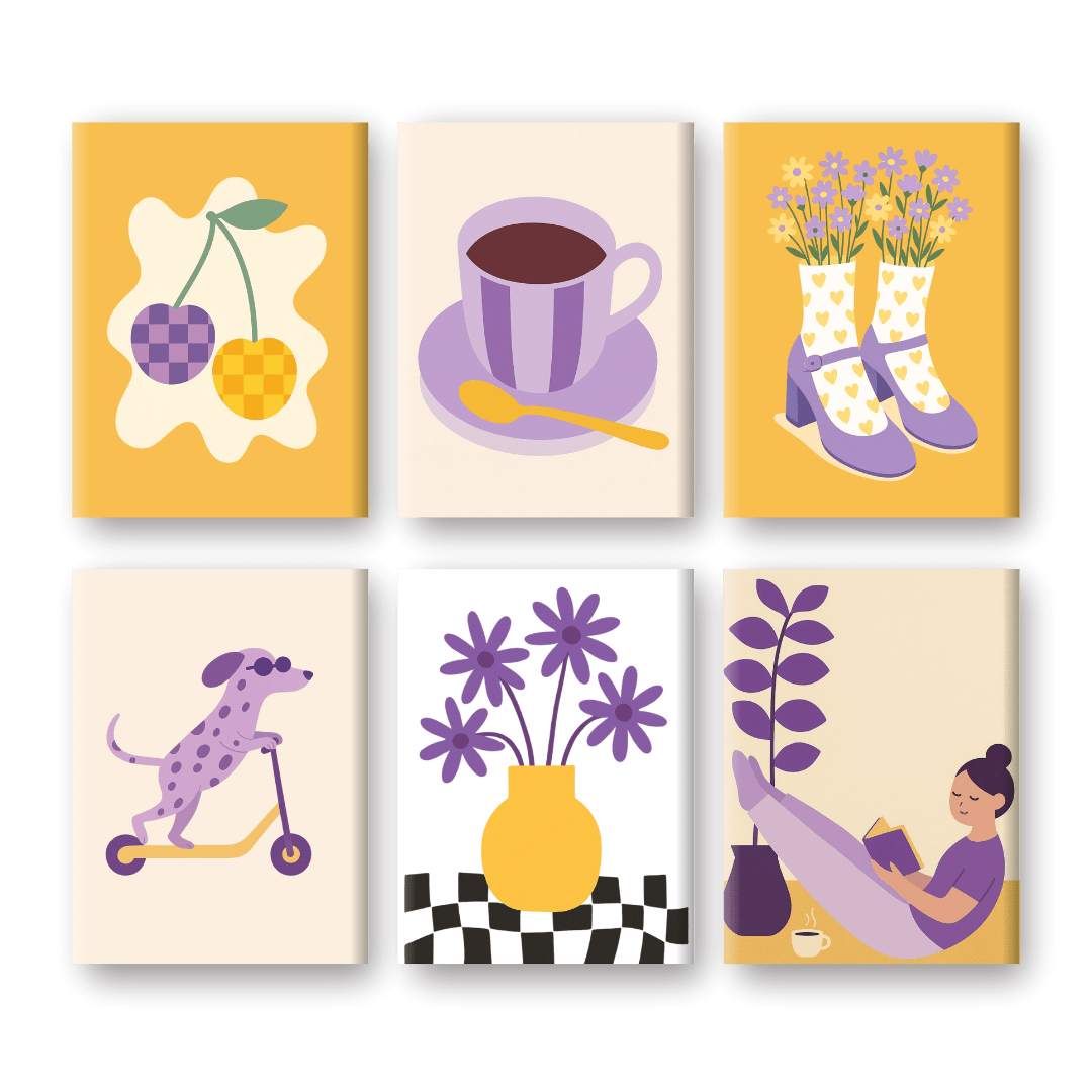 Yellow & Purple Vibe Mini Collection - Paint by Numbers Kit