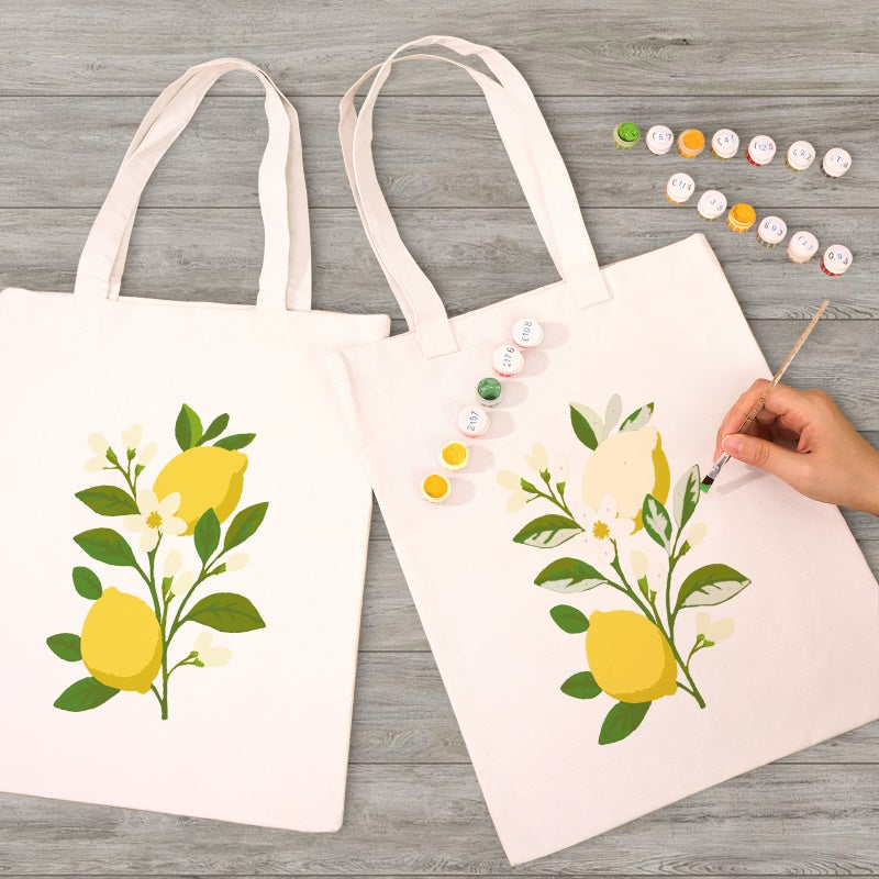 Lemon Plant Paint Tote - Detail 6