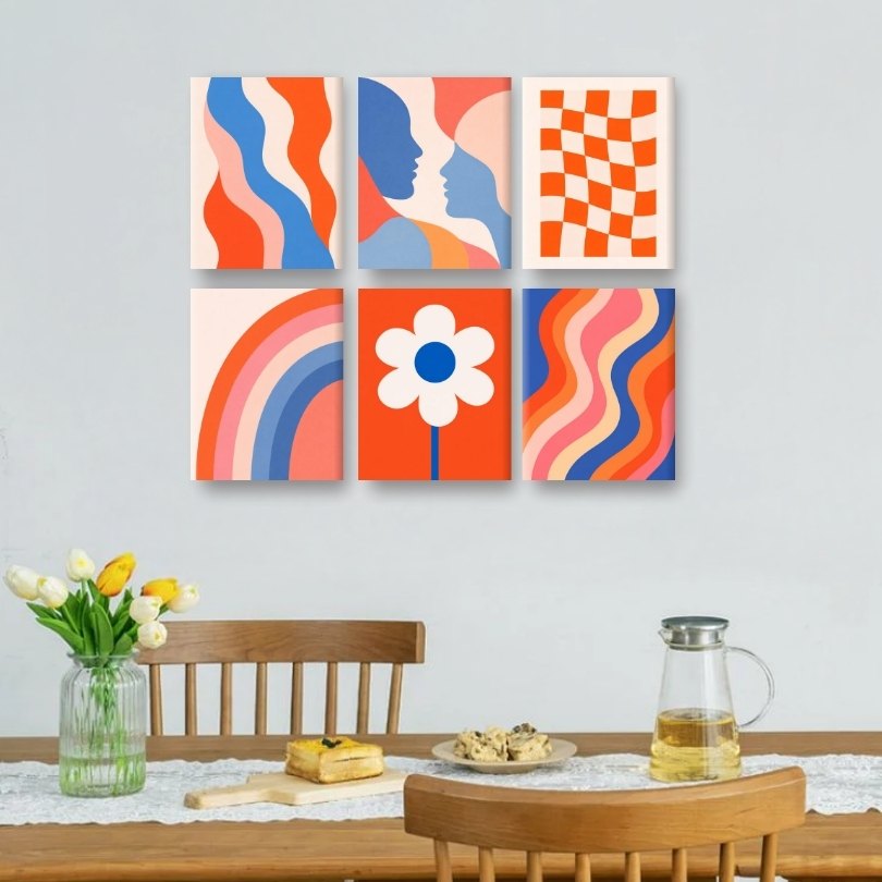 6 Mini Paintings - Retro Floral Vibes - Detail 2