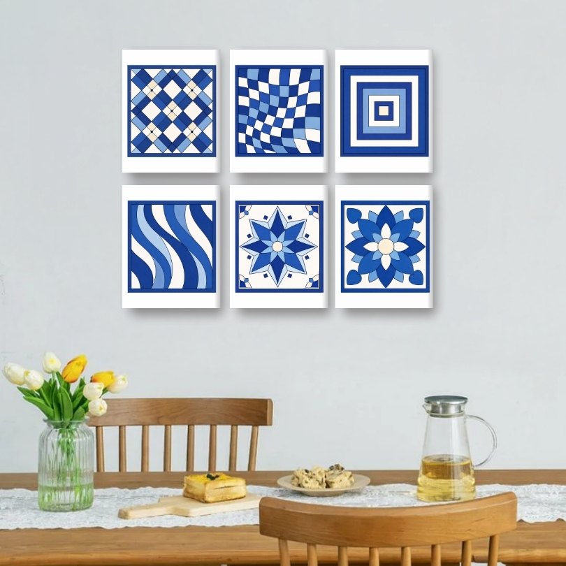 Delft Blue Patterned Tiles | Mini Set - Detail 2