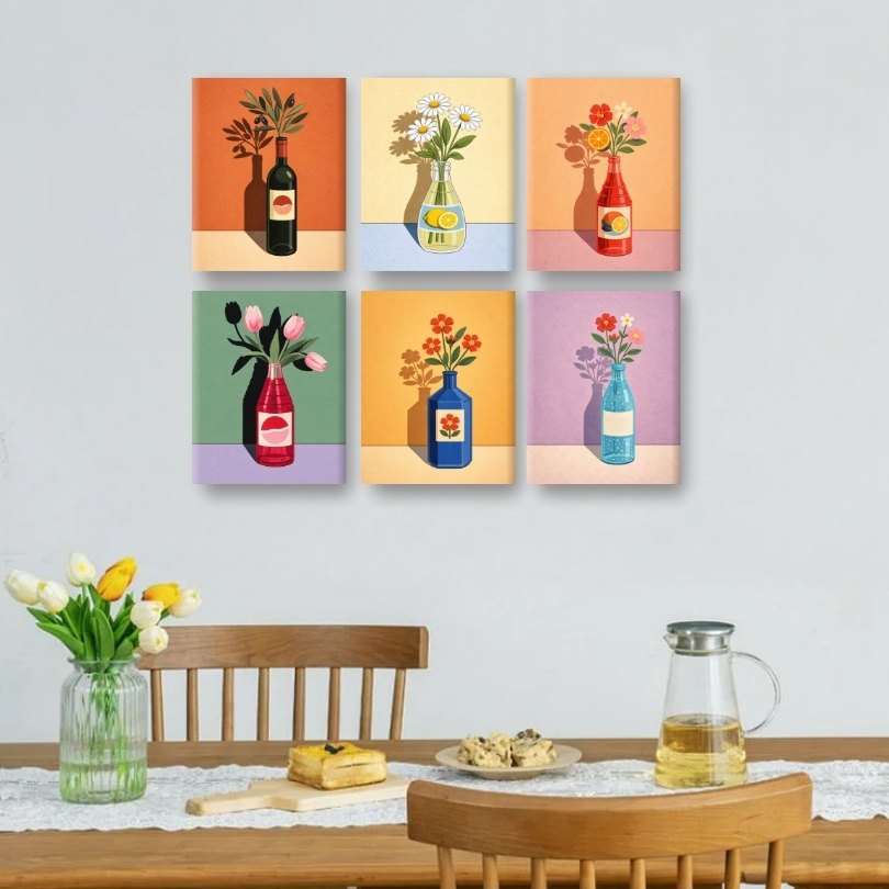 6 Mini Paintings - Blooming Bottle - Detail 2