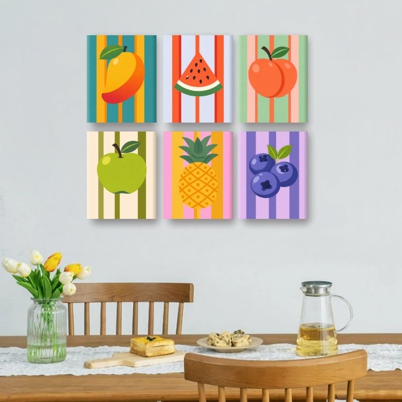 6 Mini Paintings - Juicy Fruit Fiesta - Detail 2