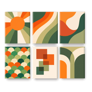 Retro Rainbow Geometrics - Paint by Numbers Kit