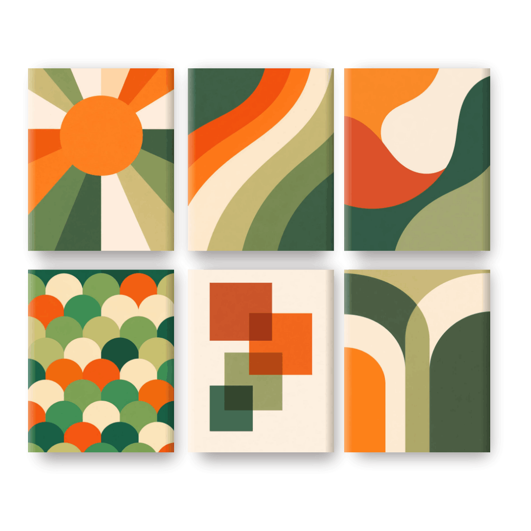 Retro Rainbow Geometrics - Paint by Numbers Kit