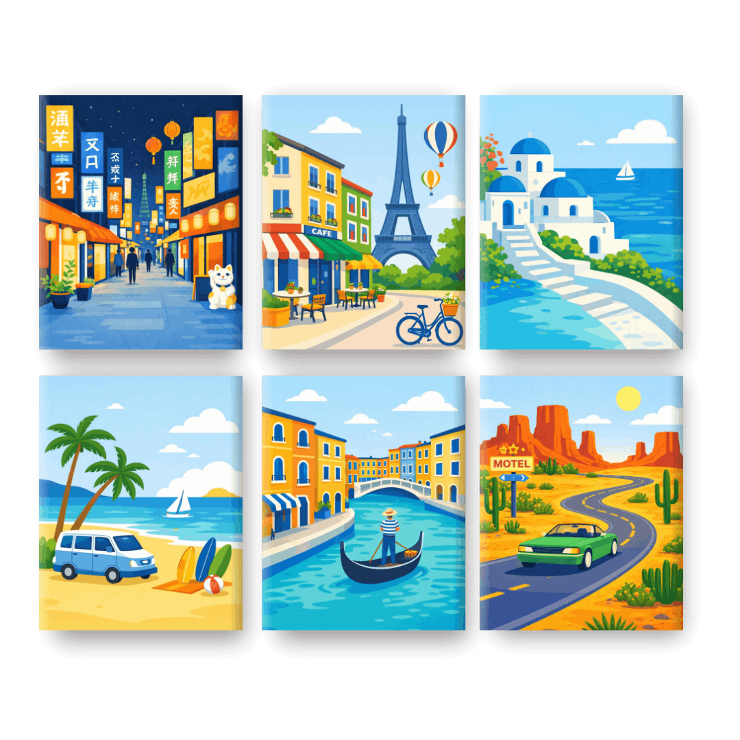Wanderlust: Travel Dreams Mini Set - Paint by Numbers Kit
