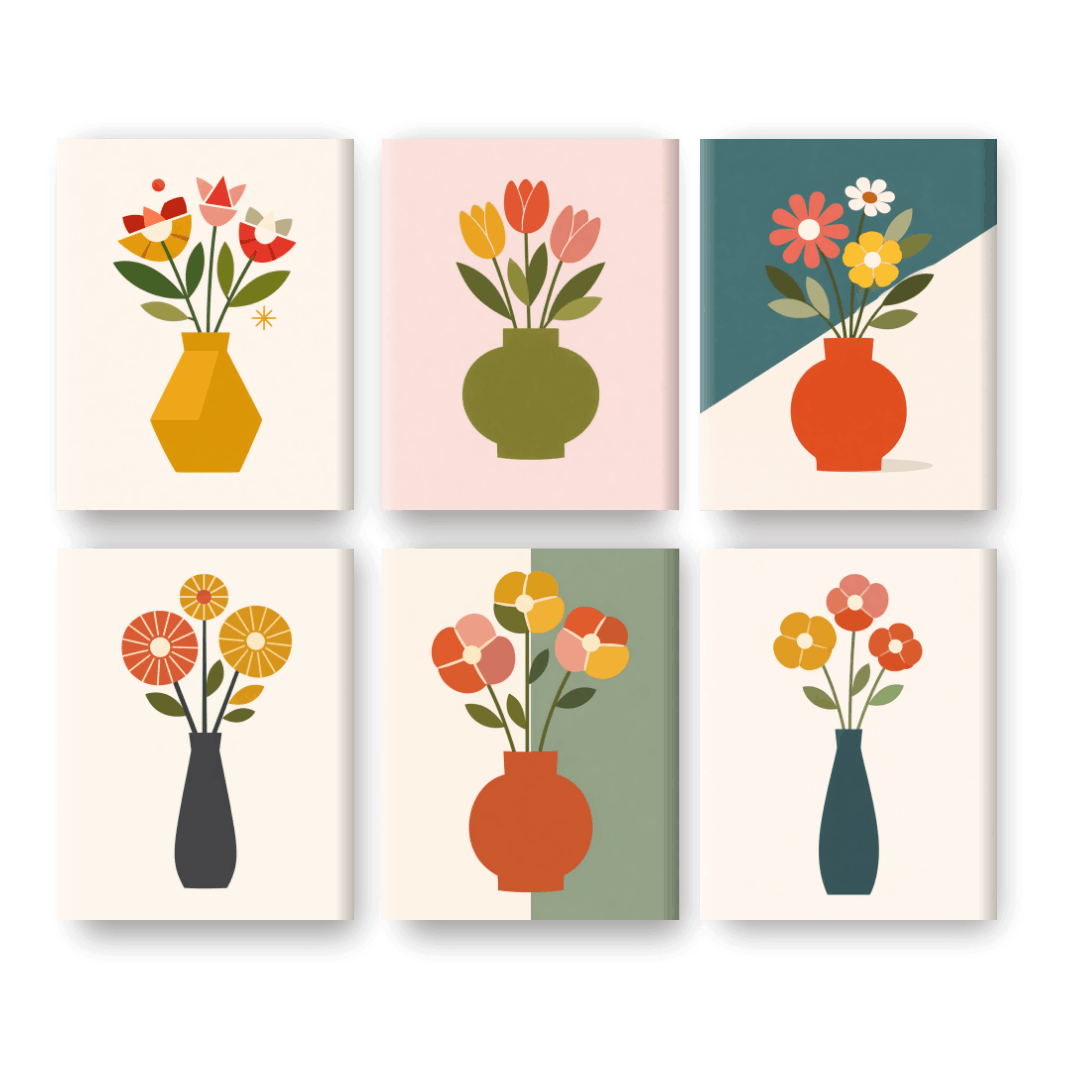 Elegant Floral Vases - Paint by Numbers Kit