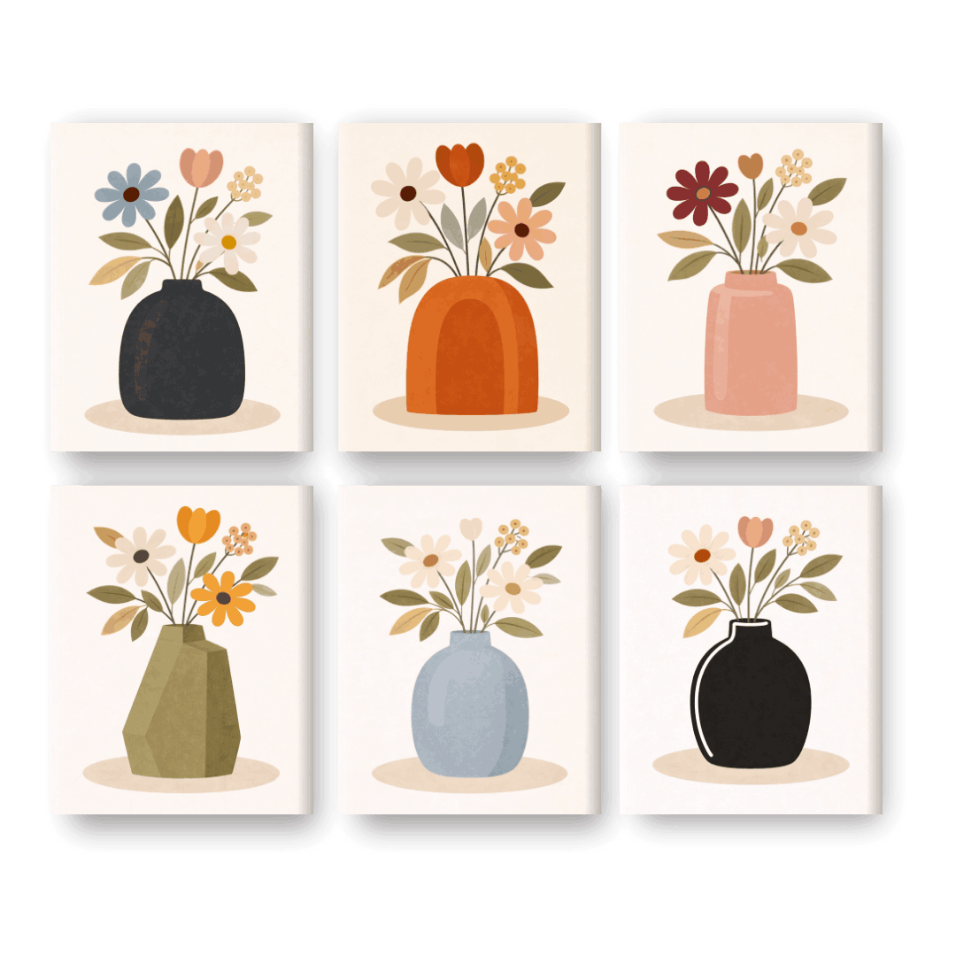 Elegant Botanical Vases - Paint by Numbers Kit