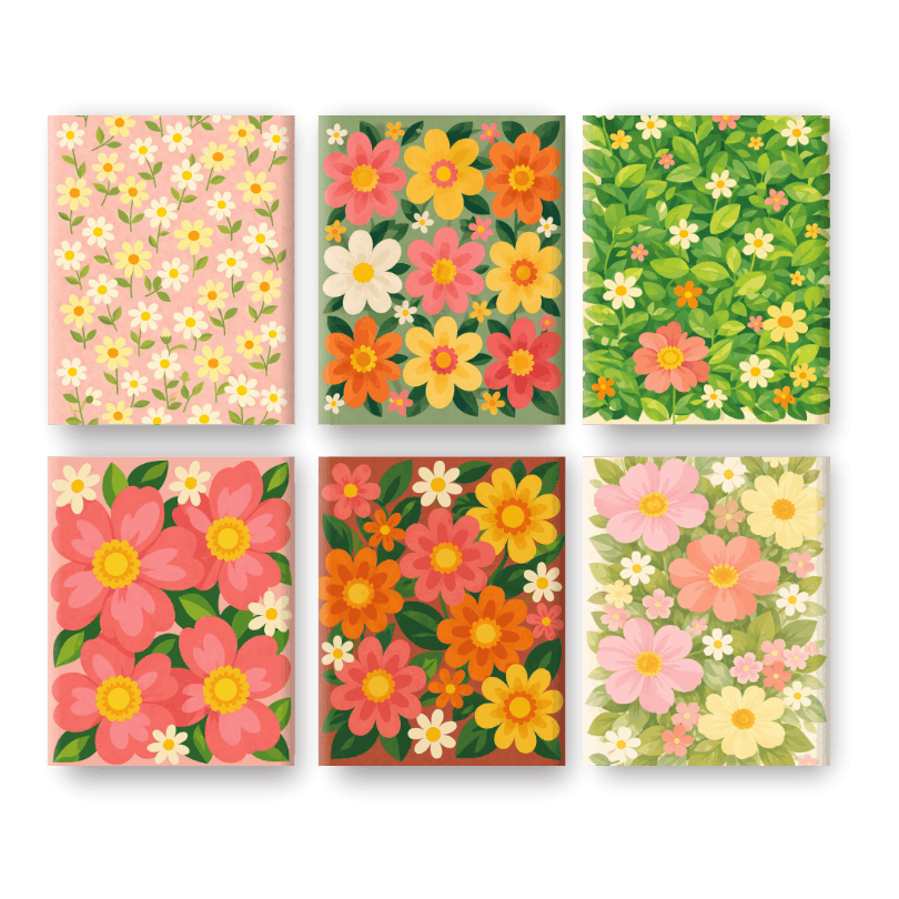 6 Mini Blooming Vignettes - Paint by Numbers Kit