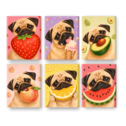 6 Mini Puppy & Fruit Friends - Paint by Numbers Kit