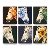 Whimsical Flower-Horse Parade - Paint by Numbers Kit
