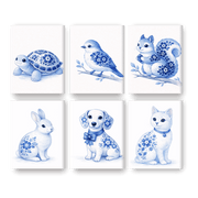 Delft Blue Animal Friends | Mini Set - Paint by Numbers Kit