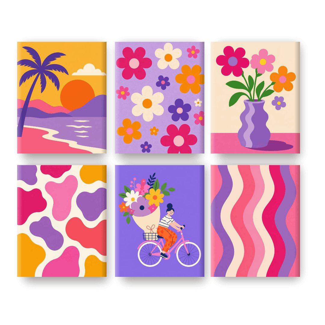 Flower Power Vibes | Mini Paintings - Paint by Numbers Kit