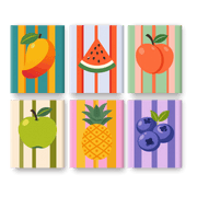 6 Mini Paintings - Juicy Fruit Fiesta - Paint by Numbers Kit