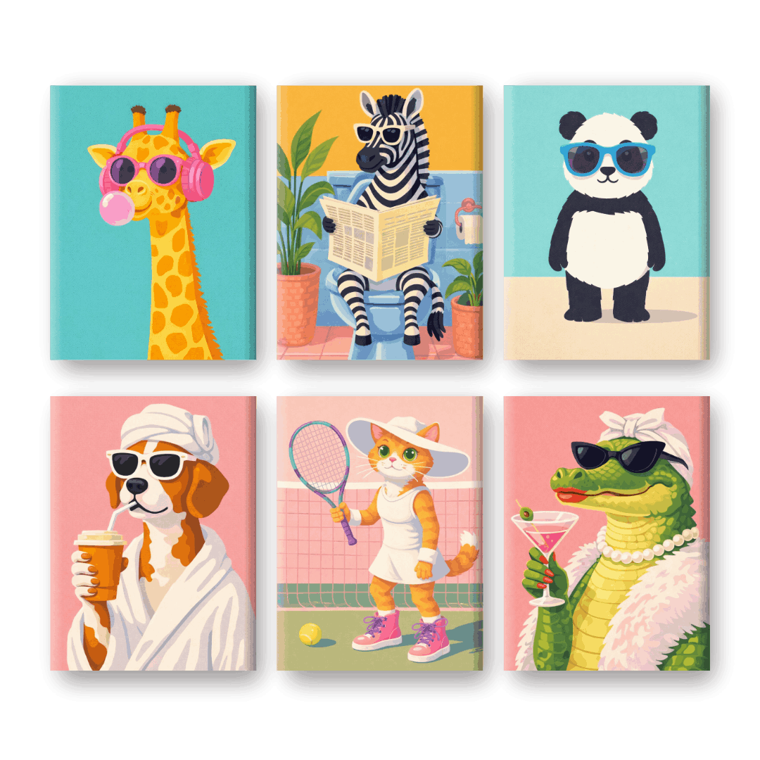 Funky Animal Fiesta - Paint by Numbers Kit