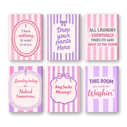 6 Mini Paintings - Laundry Room Quotes - Paint by Numbers Kit