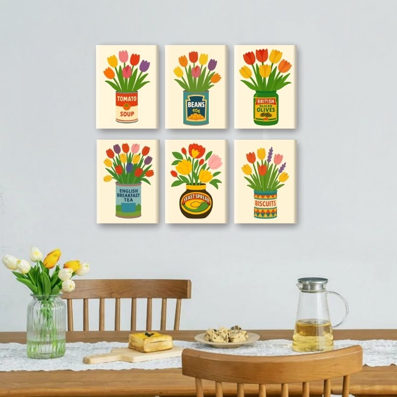 Colorful Tulips in Cans - Detail 2