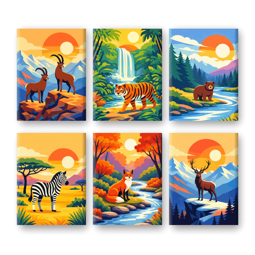 Wildlife & Wilderness Mini Set - Paint by Numbers Kit
