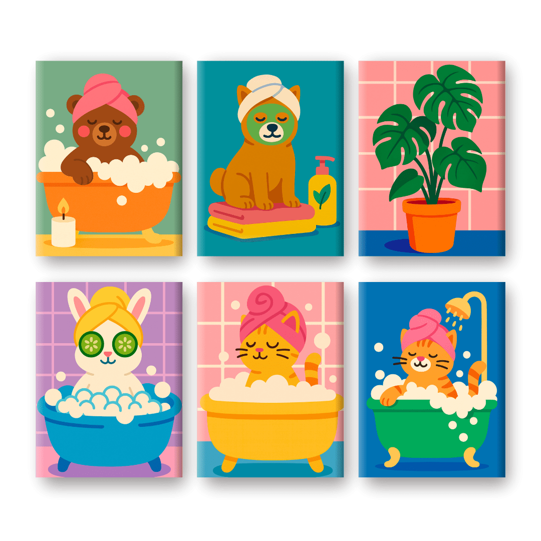 Bath Time Animal Pals - Paint by Numbers Kit