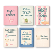 6 Mini Paintings - Cozy Bathroom Quotes - Paint by Numbers Kit