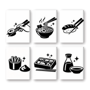 Black & White Sushi Delights - Paint by Numbers Kit
