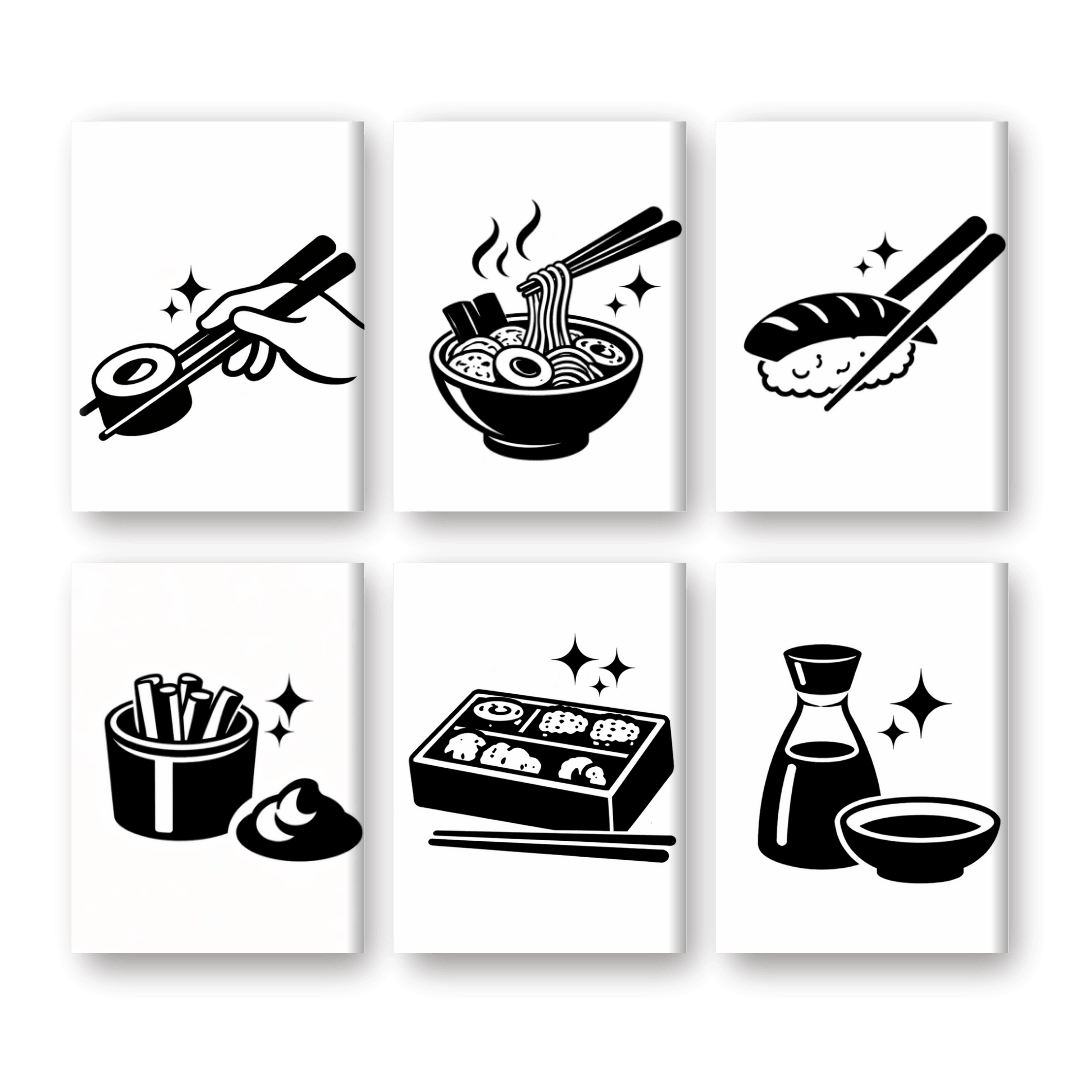 Black & White Sushi Delights - Paint by Numbers Kit