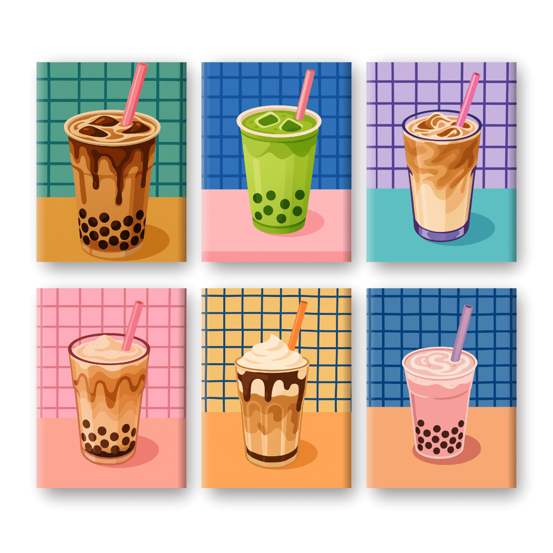 Colorful Boba Tea Moments - Paint by Numbers Kit