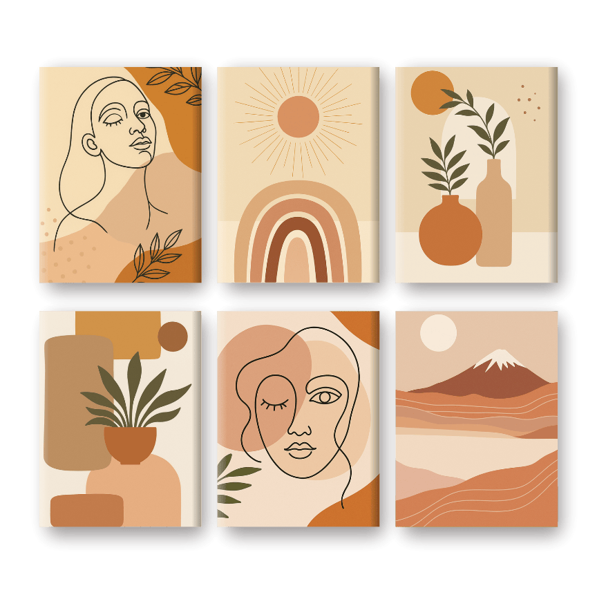 Boho Chic Mini Paintings Set - Paint by Numbers Kit