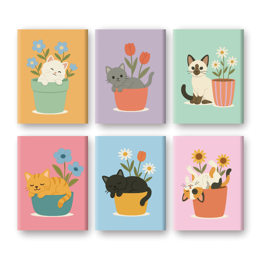 Cats & Flowers Mini Collection - Paint by Numbers Kit
