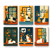 Window Watch: Cats at Rest - Paint by Numbers Kit